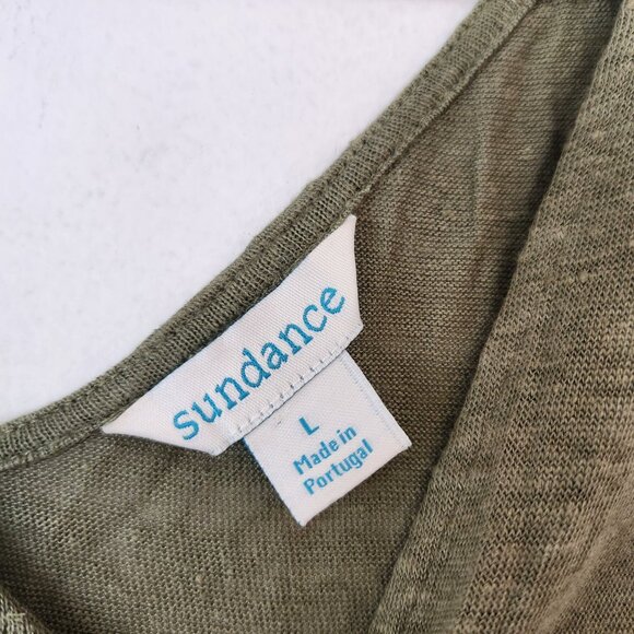 Sundance 100% Linen Green Lightweight Tank Top Lightweight Beachy Women's L - Picture 3 of 4